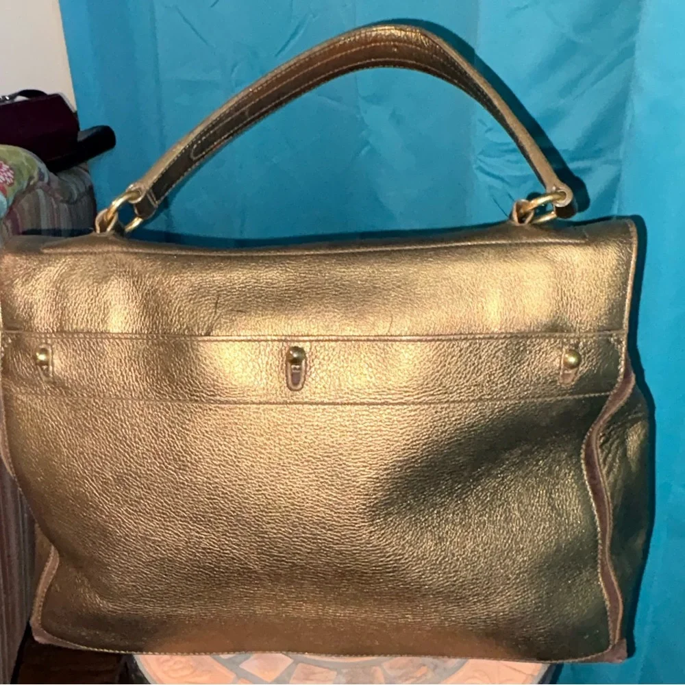 Yves Saint Laurent Large Metallic Bronze Muse Two Bag - Picture 3 of 13